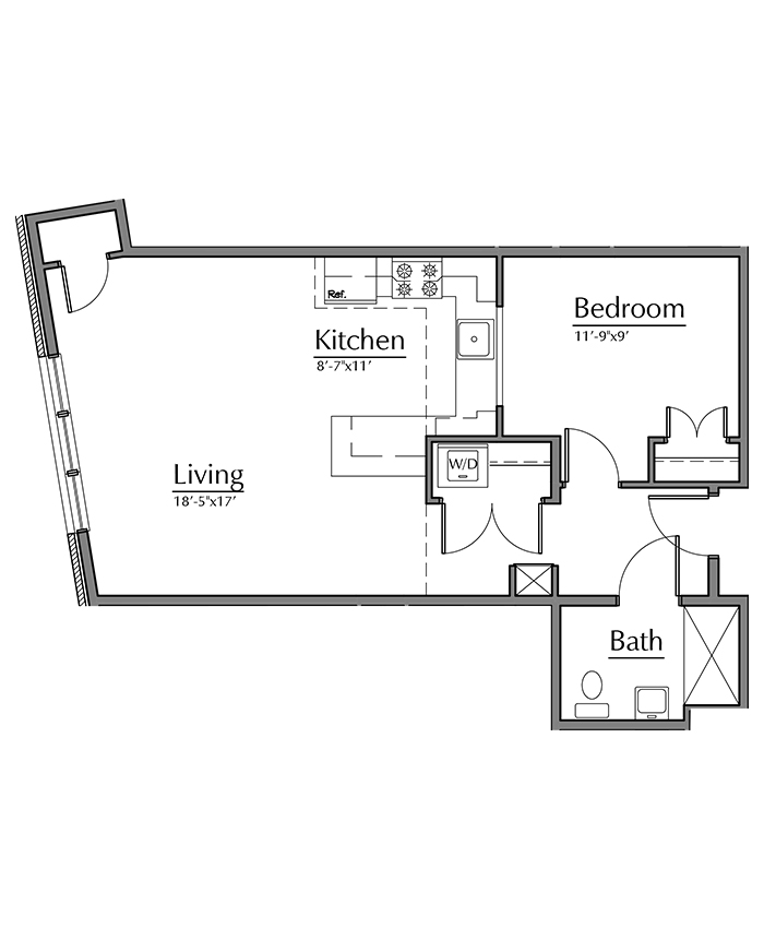 Unit 5 apartment in The Landmark Luxury Apartments in West Hartford Center CT