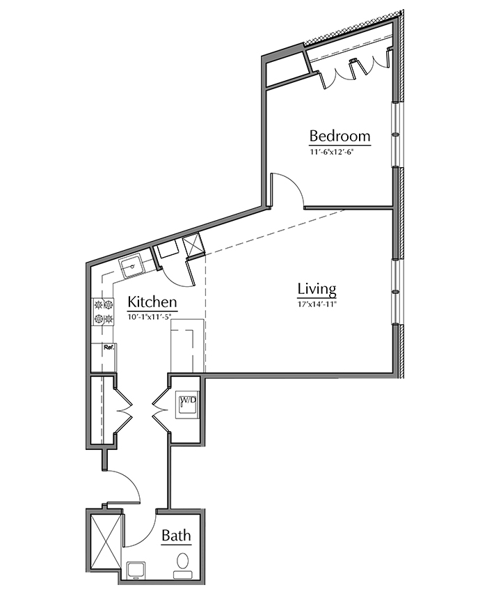Unit 9 One Bedroom Apartment at The Landmark Luxury Apartments in West Hartford Center CT